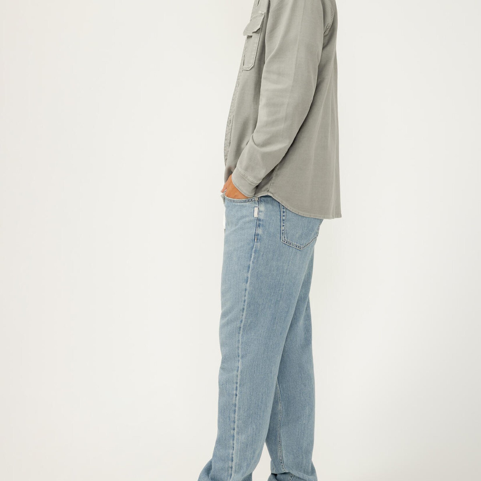 Silver Jeans KNIT FIELD SHIRT | Pebble Grey