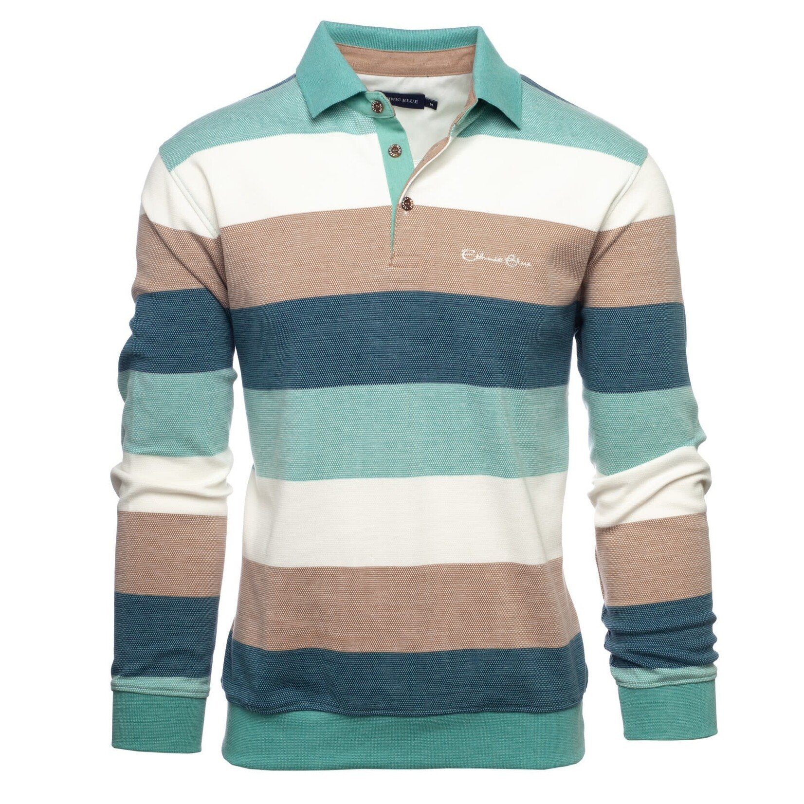 Ethnic Blue STRIPED LIGHTWEIGHT POLO