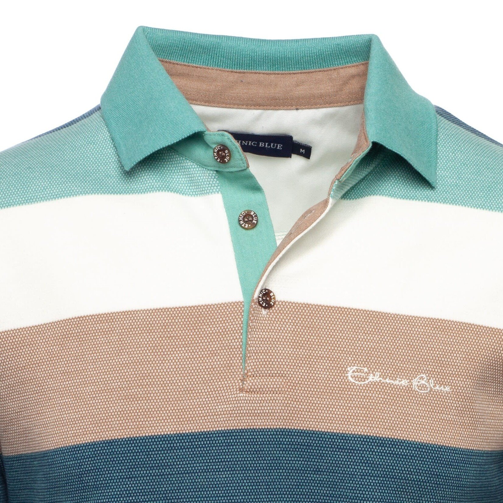 Ethnic Blue STRIPED LIGHTWEIGHT POLO