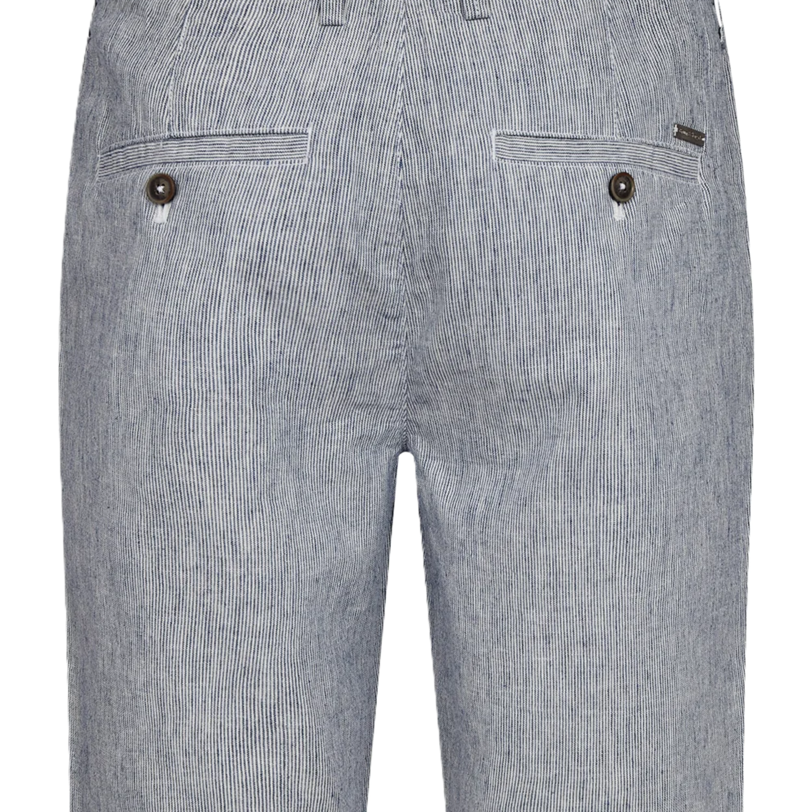 Bruun & Stengade DARION LINEN BLEND SHORT | Navy/White