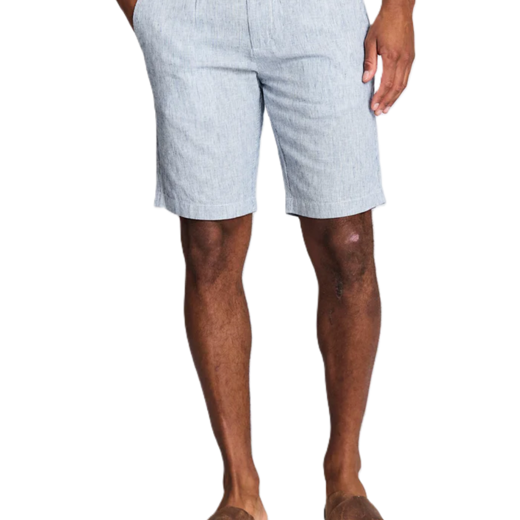 Bruun & Stengade DARION LINEN BLEND SHORT | Navy/White