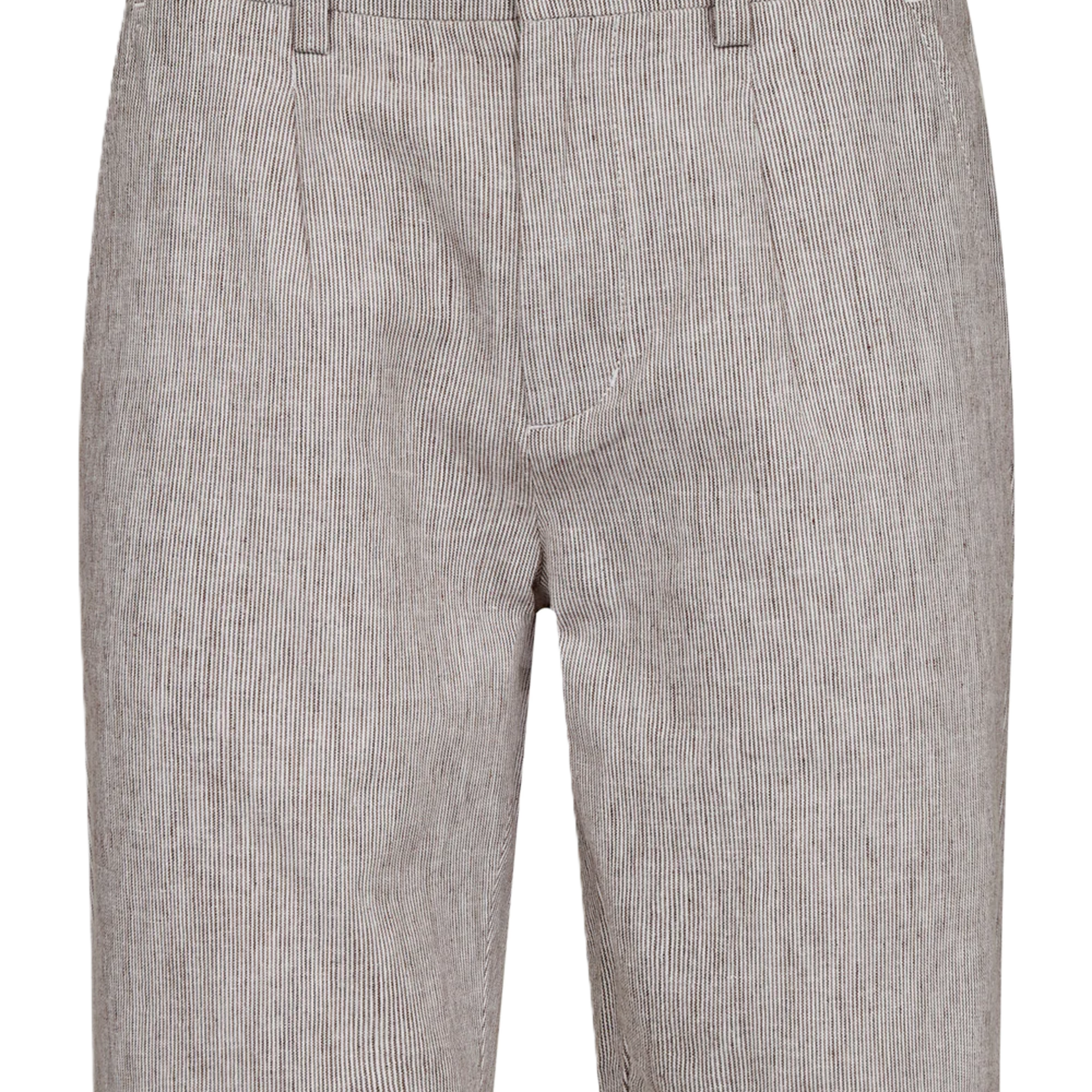 Bruun & Stengade DARION LINEN BLEND SHORT| Brown/White