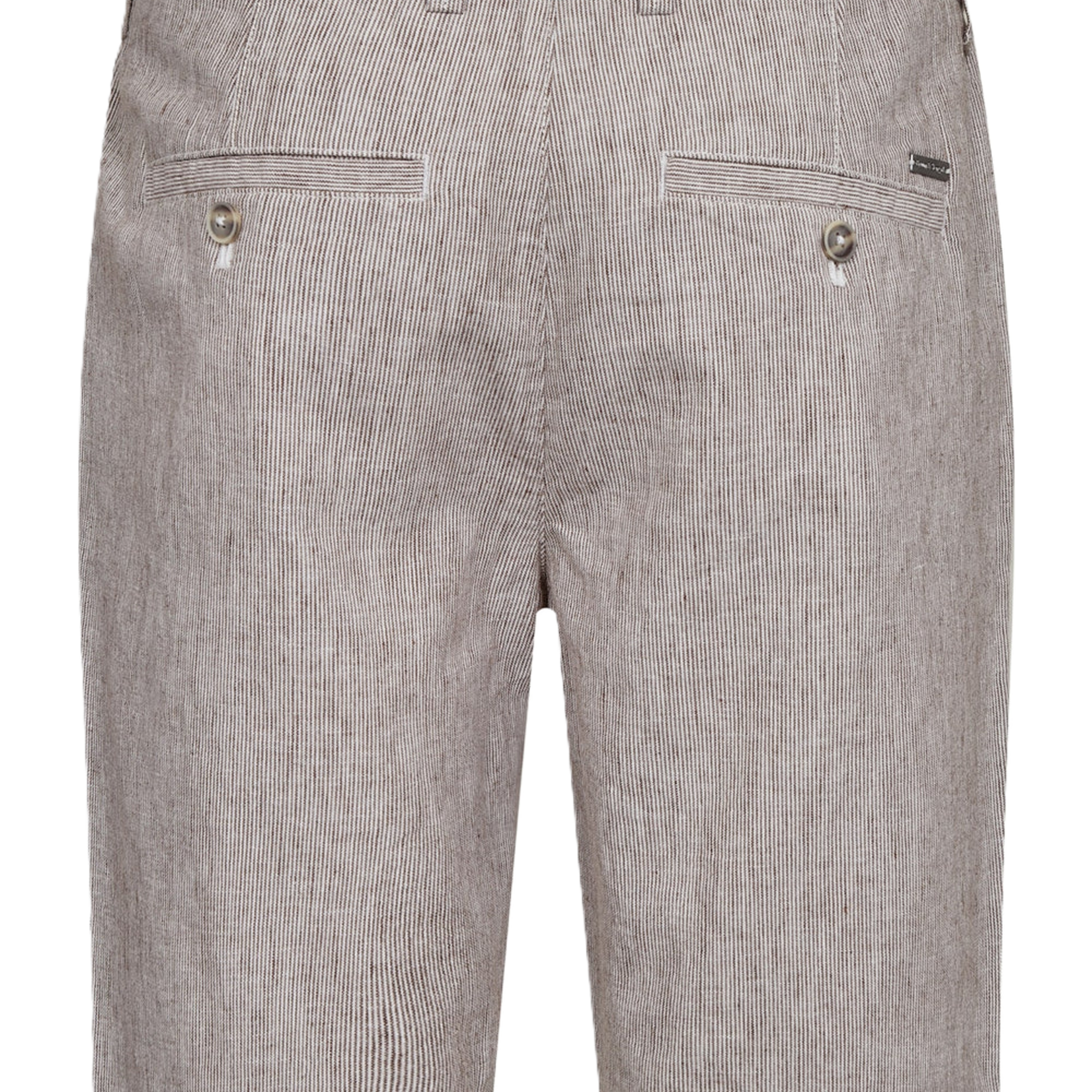 Bruun & Stengade DARION LINEN BLEND SHORT| Brown/White