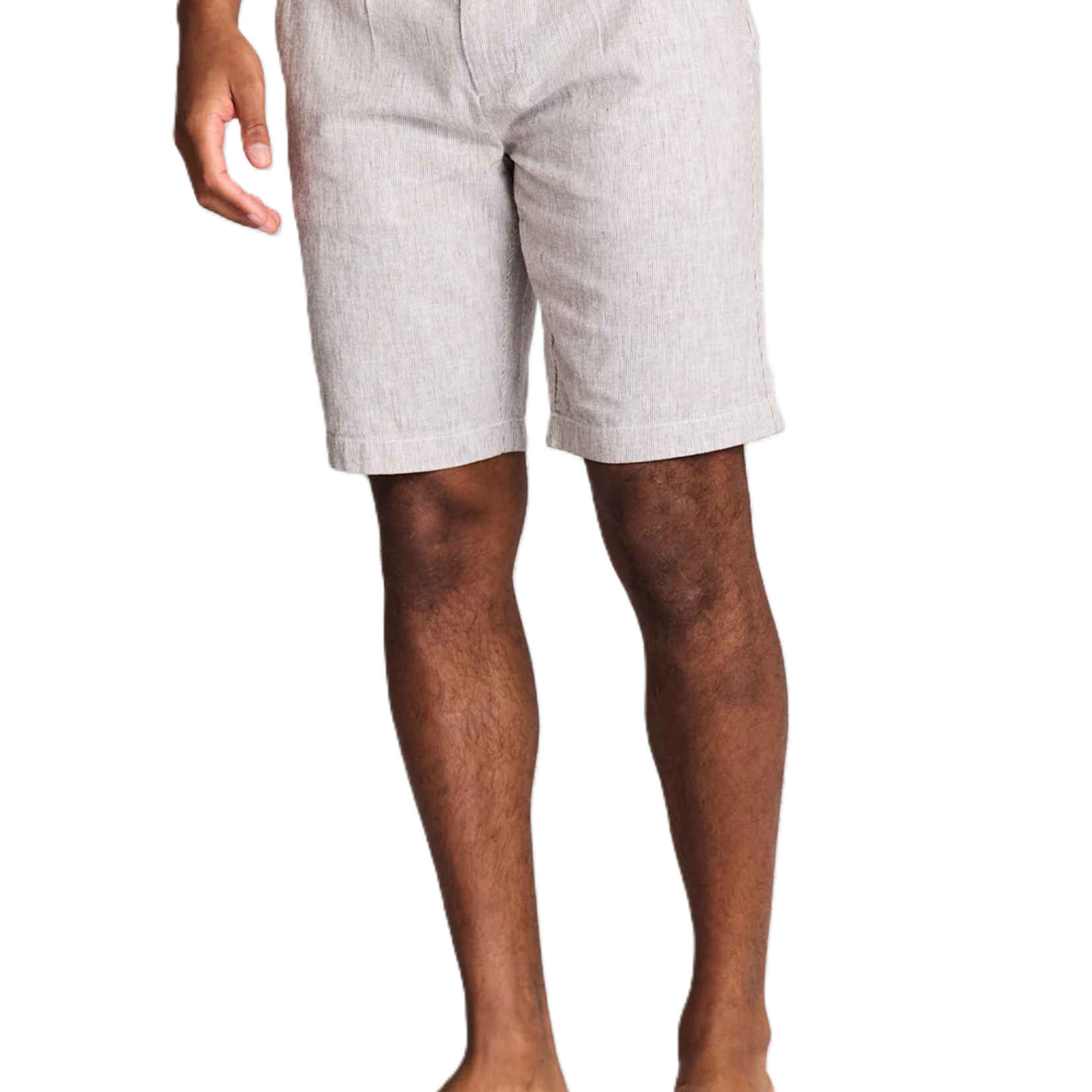 Bruun & Stengade DARION LINEN BLEND SHORT| Brown/White