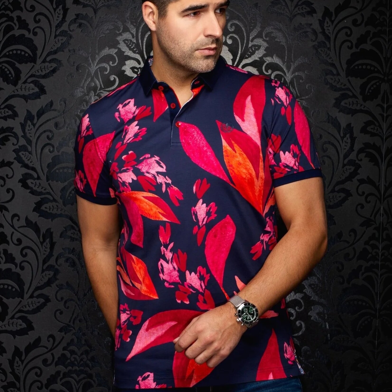 Au Noir GLEN 360 STRETCH POLO | Red