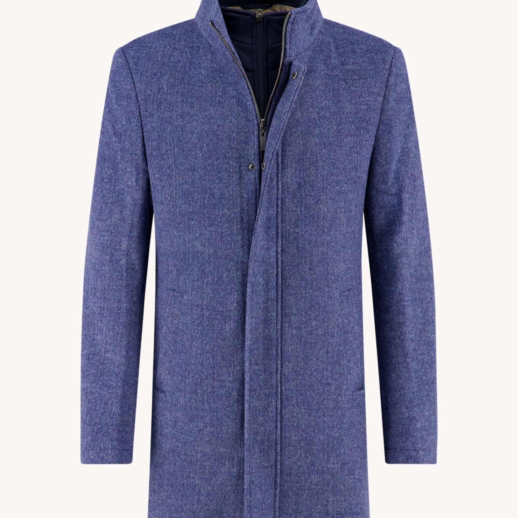 A Fish Named Fred FUNNEL NECK COAT | Jeans Blue