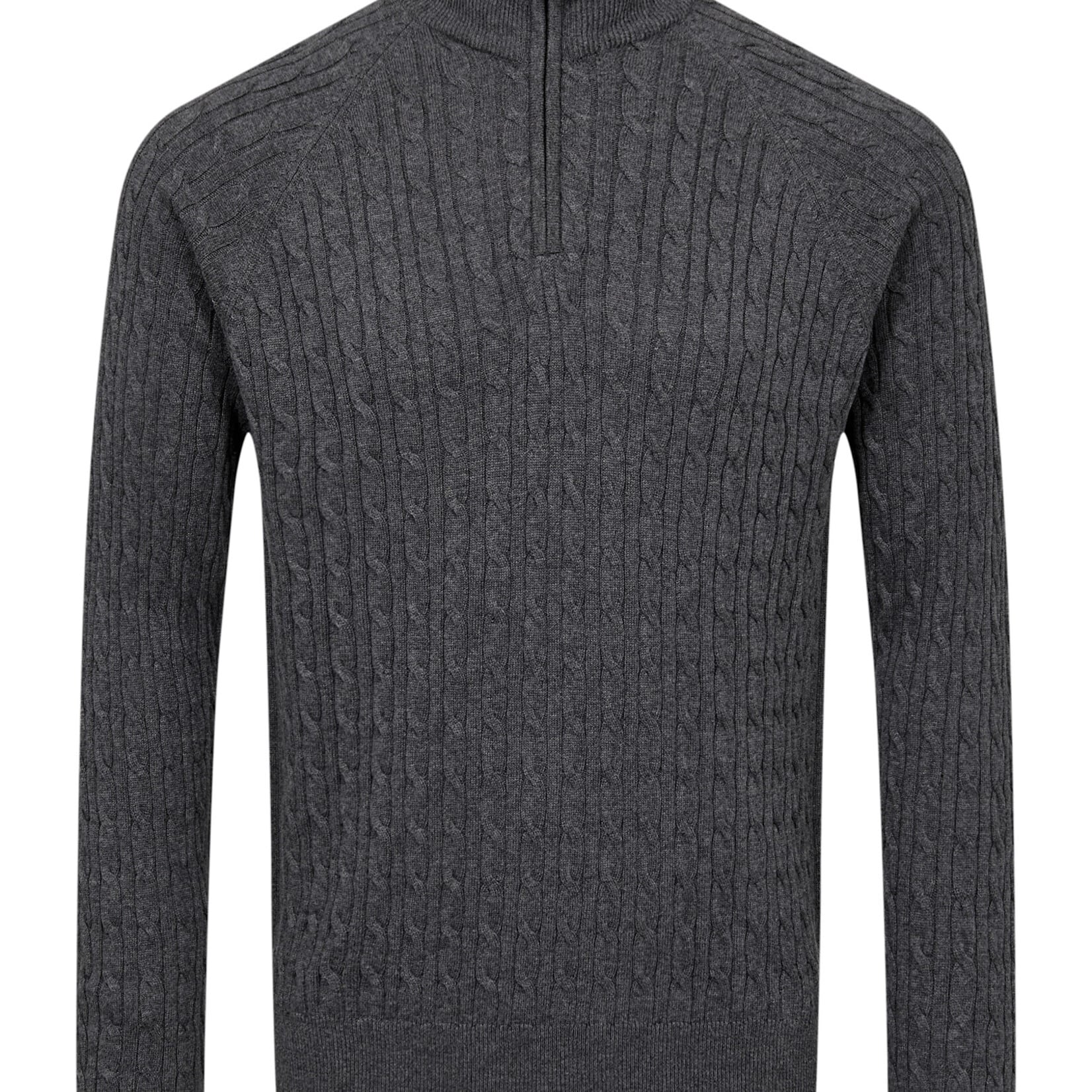 Bruun & Stengade SIMBEL 1/4 ZIP CABLE KNIT SWEATER