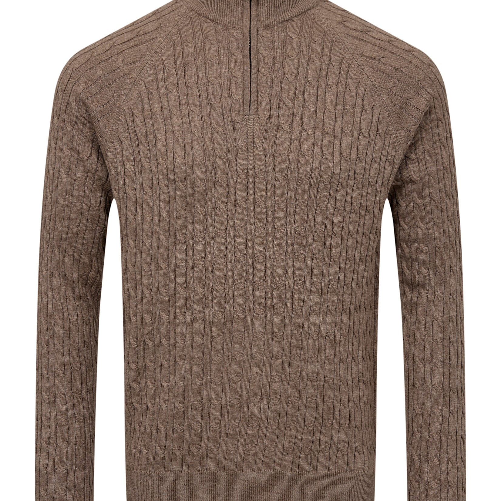 Bruun & Stengade SIMBEL 1/4 ZIP CABLE KNIT SWEATER