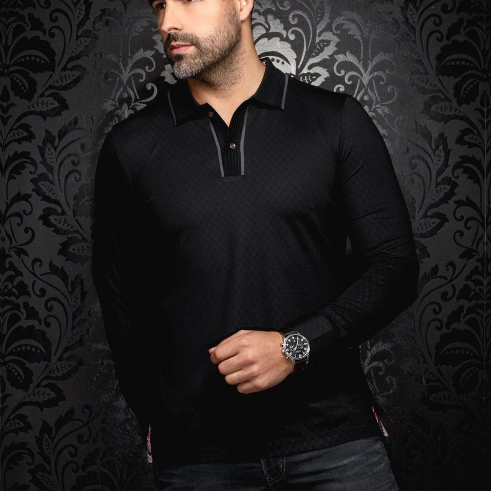 Au Noir KANT Long Sleeve Polo