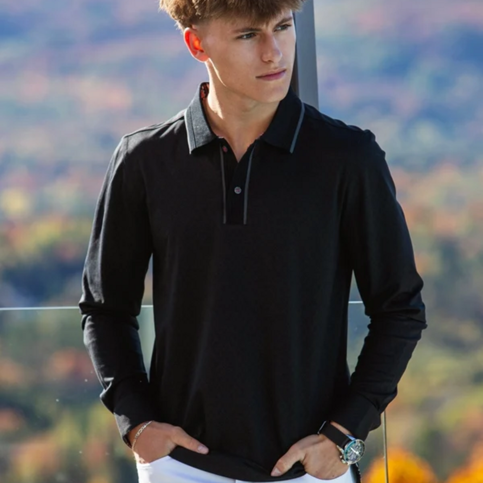 Au Noir KANT Long Sleeve Polo