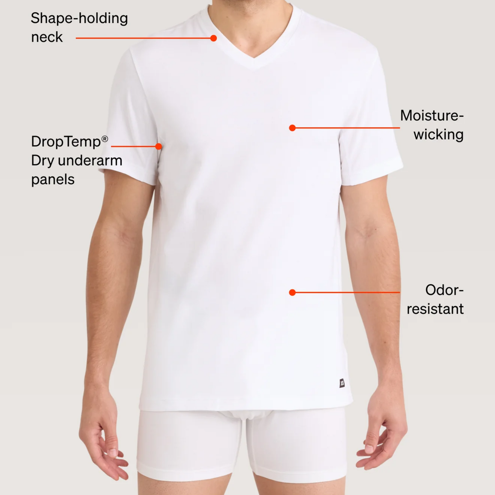 SAXX DropTemp® DRY COTTON  Cooling V-Neck Undershirt