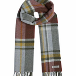 Highland Tartan Tweeds FOXFORD  - Rust/Green Tartan Scarf | 4395/A1