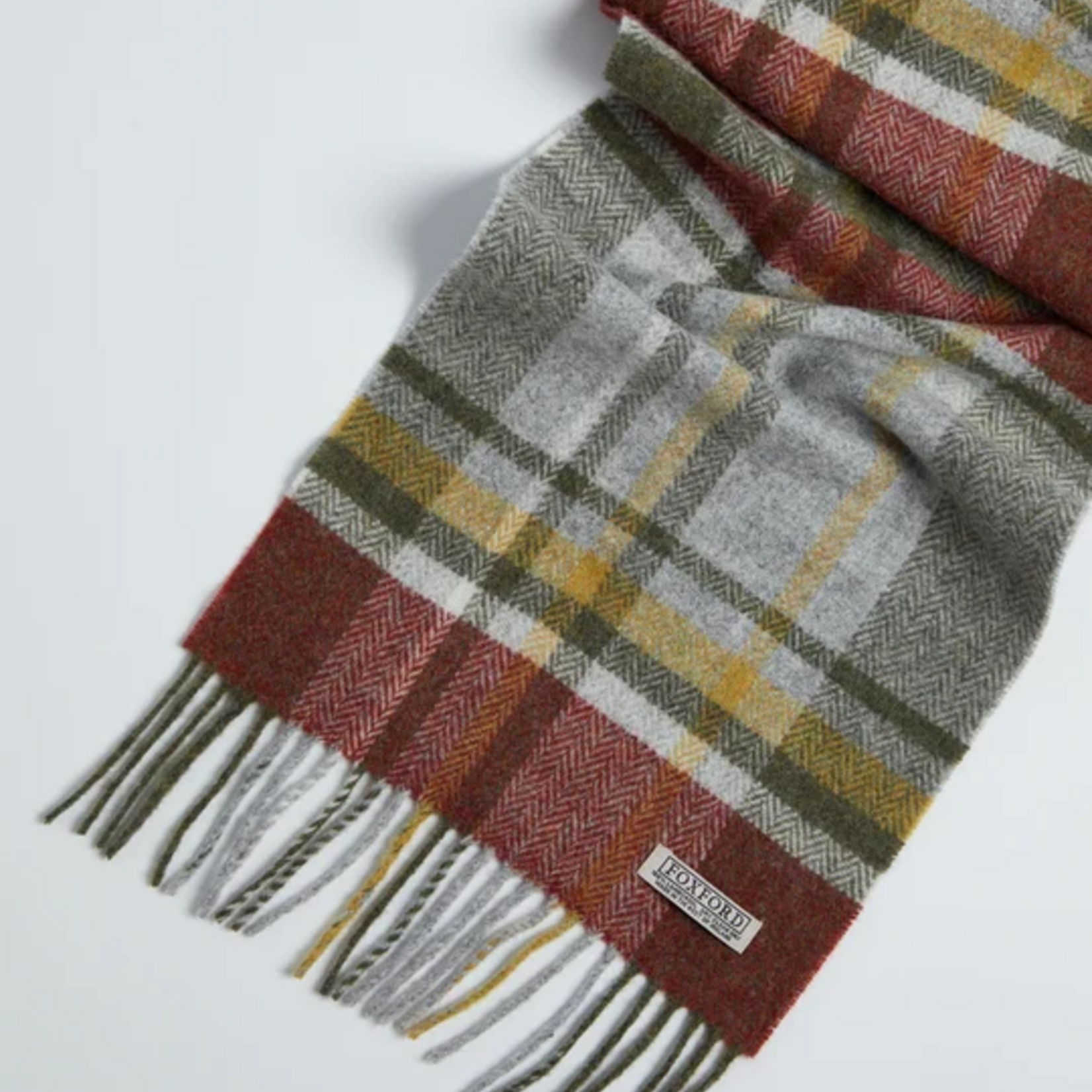 Highland Tartan Tweeds FOXFORD RUST TARTAN SCARF