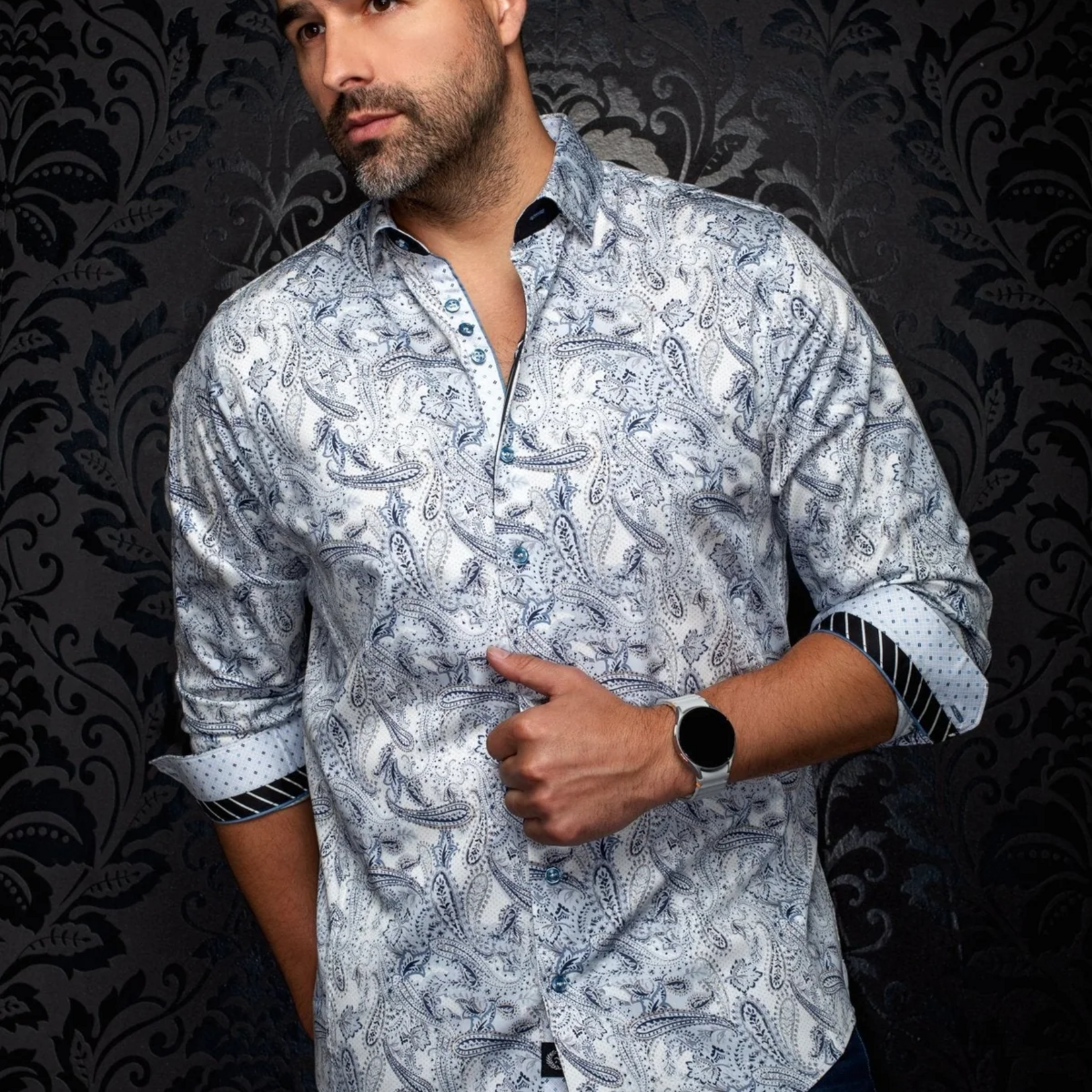 Au Noir RAVEL Long Sleeve Sport Shirt | Light Blue