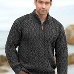 Aran Crafts Aran Crafts - 1/4 Zip Sweater T44 | Charcoal