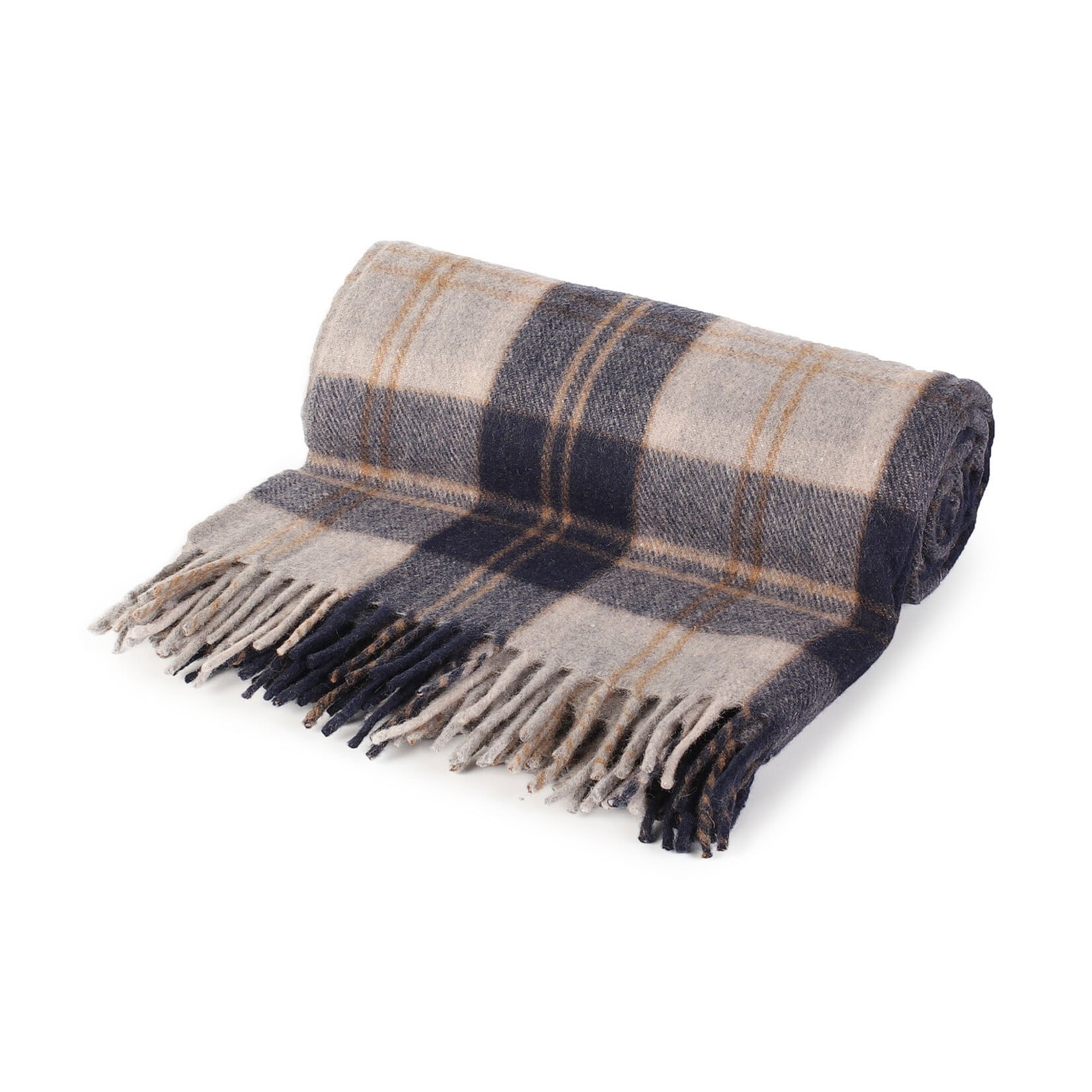 Highland Tartan Tweeds BANNOCKBANE CLAN HIGHLAN TARTAN TWEED BLANKET | Silver