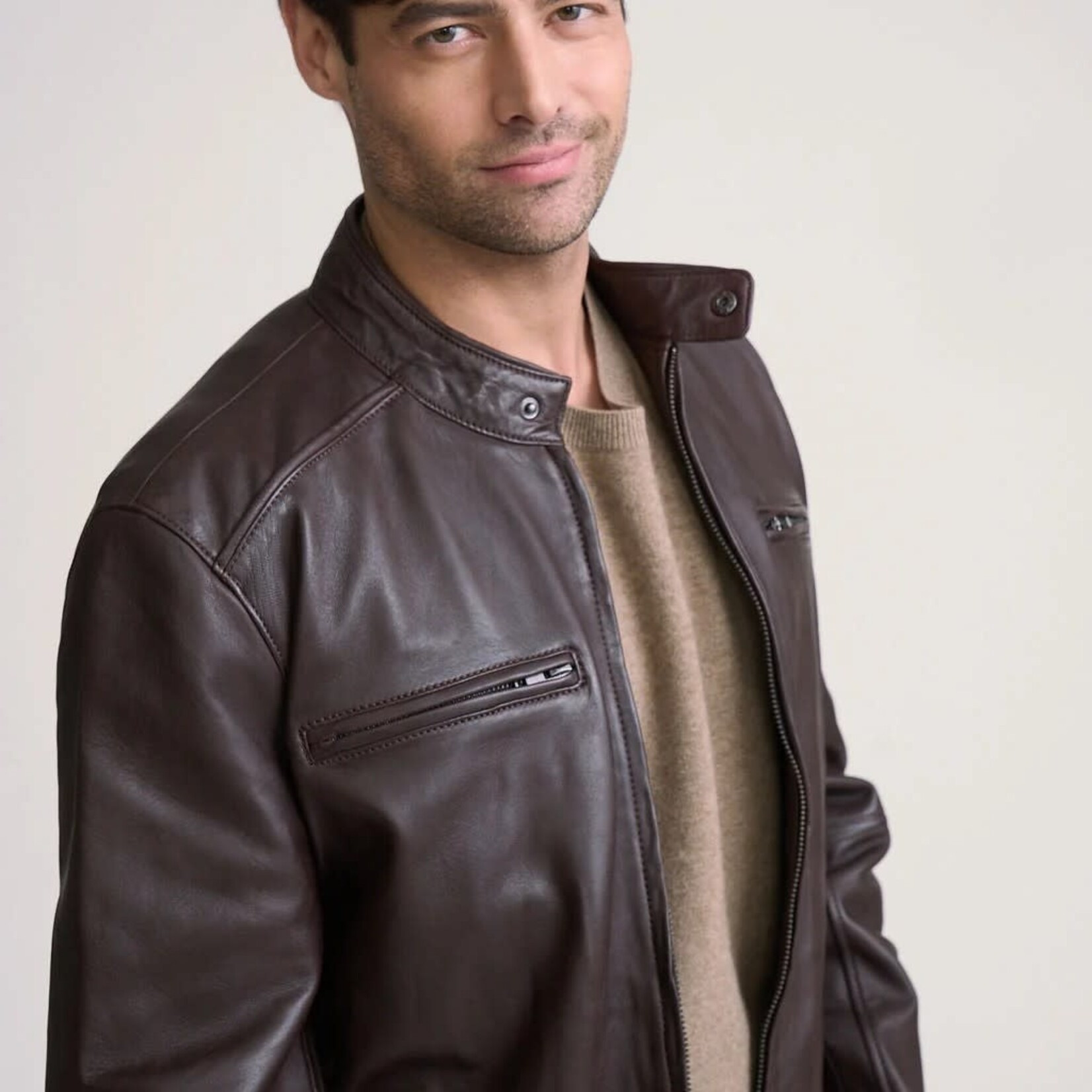 MAURITIUS BLACO NAPPA LEATHER JACKET | Mahogany