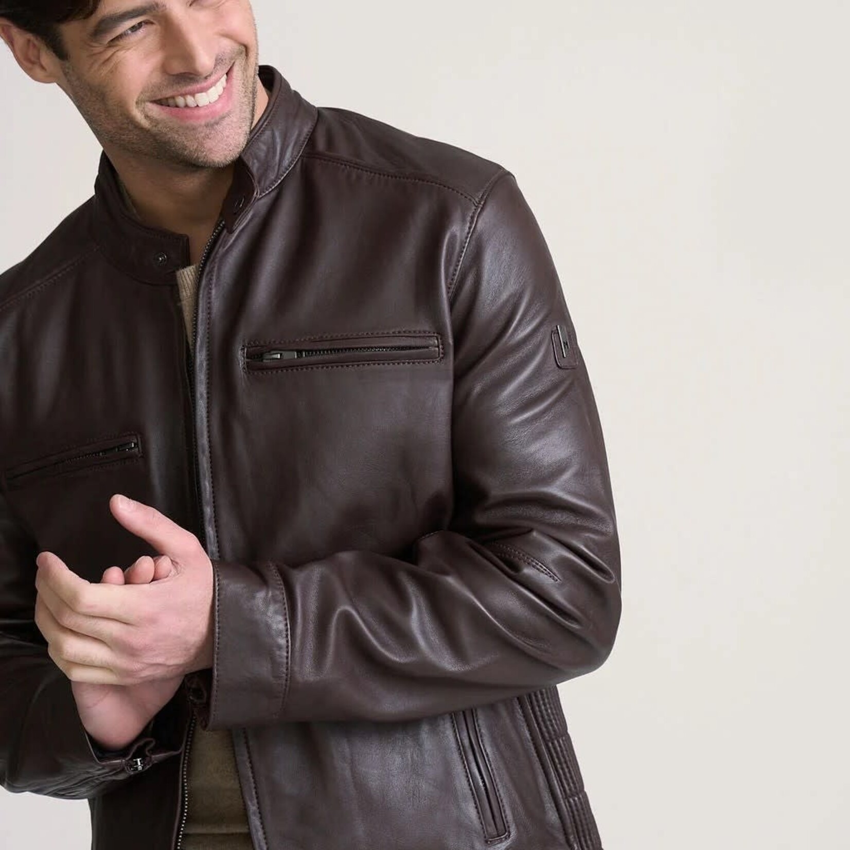 MAURITIUS BLACO NAPPA LEATHER JACKET | Mahogany