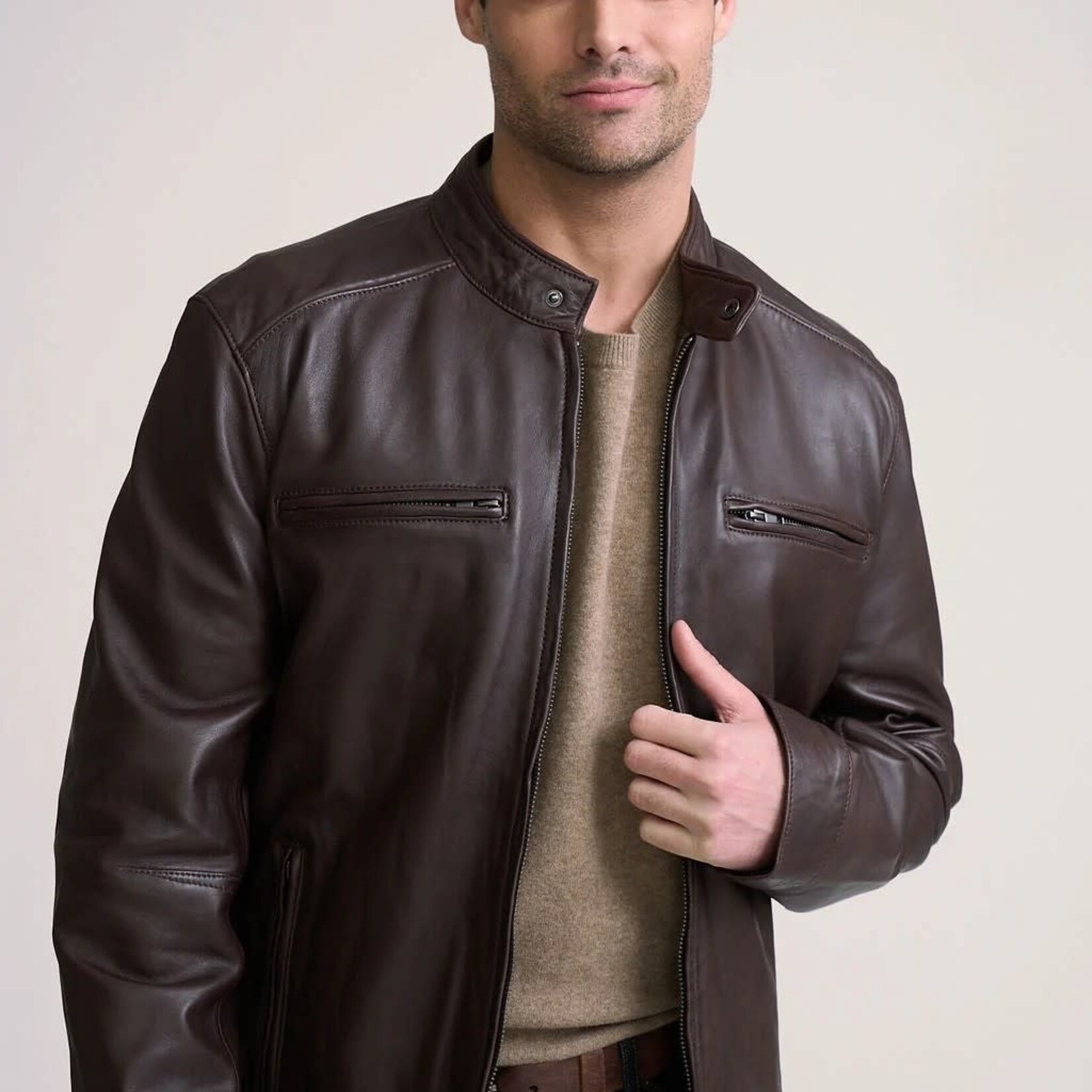 MAURITIUS BLACO NAPPA LEATHER JACKET | Mahogany