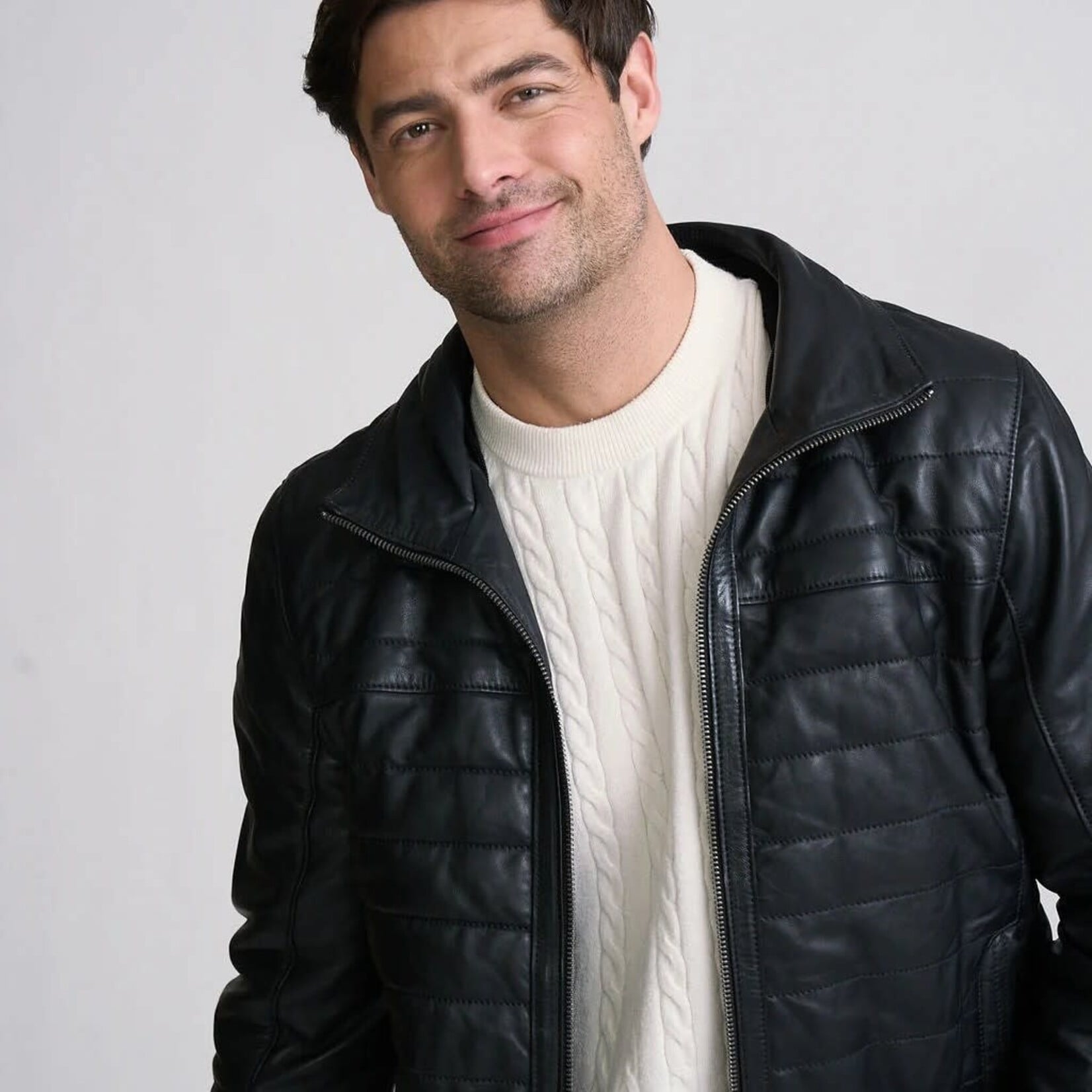 MAURITIUS CASSIAN QUILTED LEATHER JACKET | Black