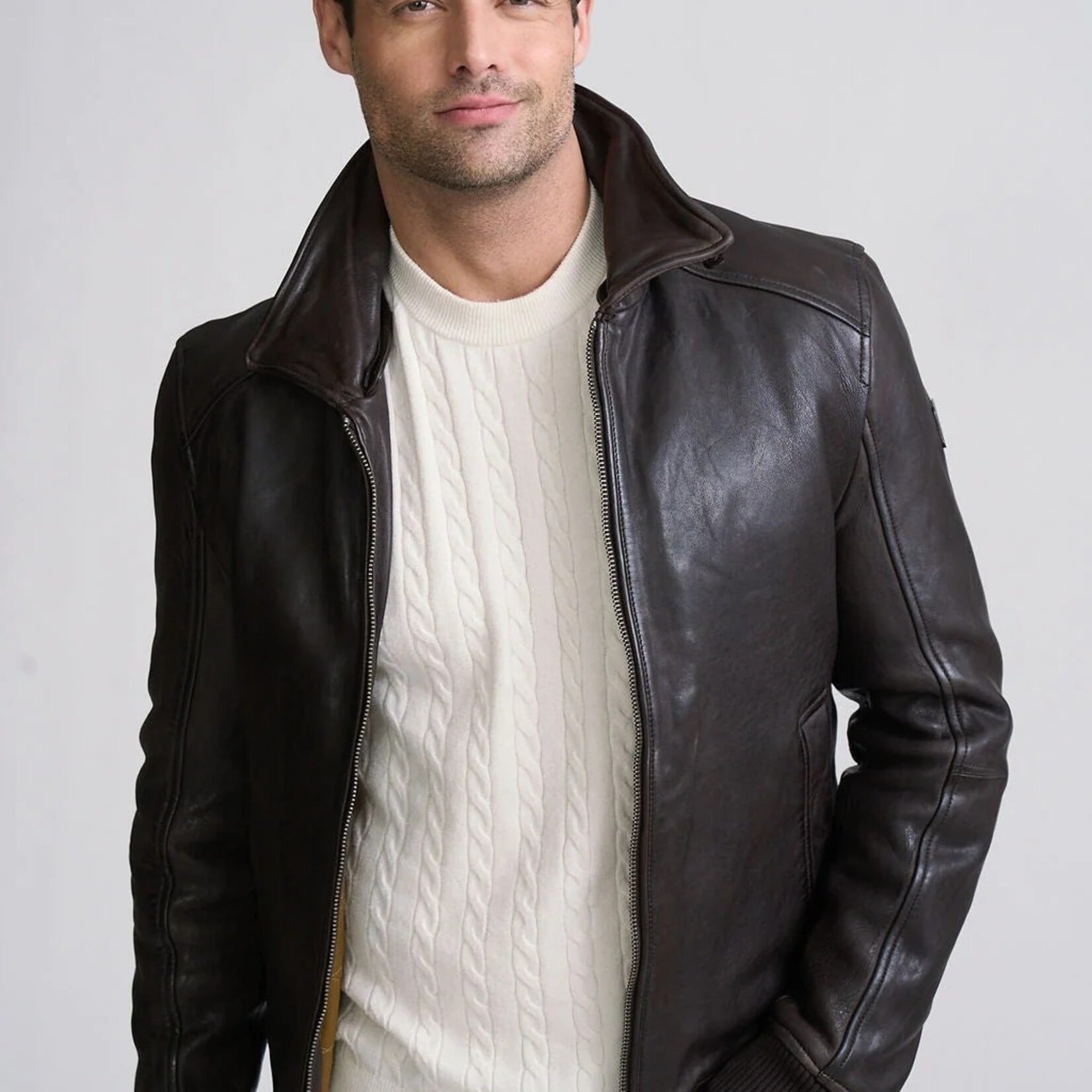 MAURITIUS GROVIG LEATHER JACKET | Dark Chocolate