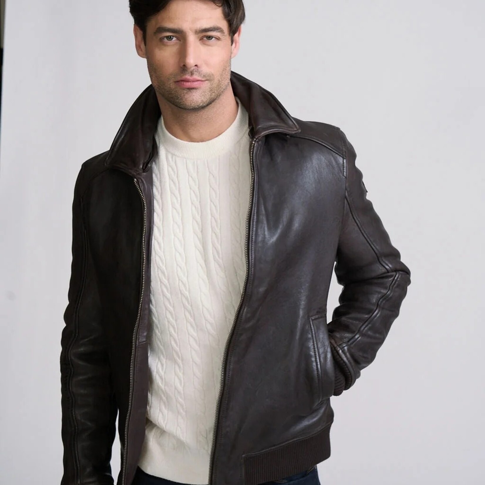 MAURITIUS GROVIG LEATHER JACKET | Dark Chocolate
