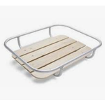 BASKET - Front, Tray Style, Pine Slats on Alloy Frame, With Handle, Silver, 50cm x 39cm x 8cm, Supplied With Fittings