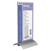 Kaarthouder OPUS 2 T-standaard 1/3 A4 staand acryl aluminium