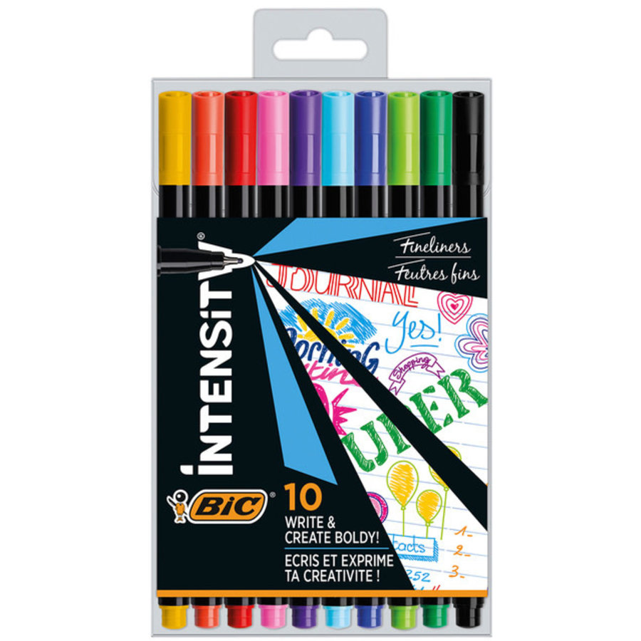Fineliner Bic Intensity 0,4mm etui à 10 kleuren