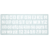 Sjabloon cijfers en letters 10mm hoog 148X65mm
