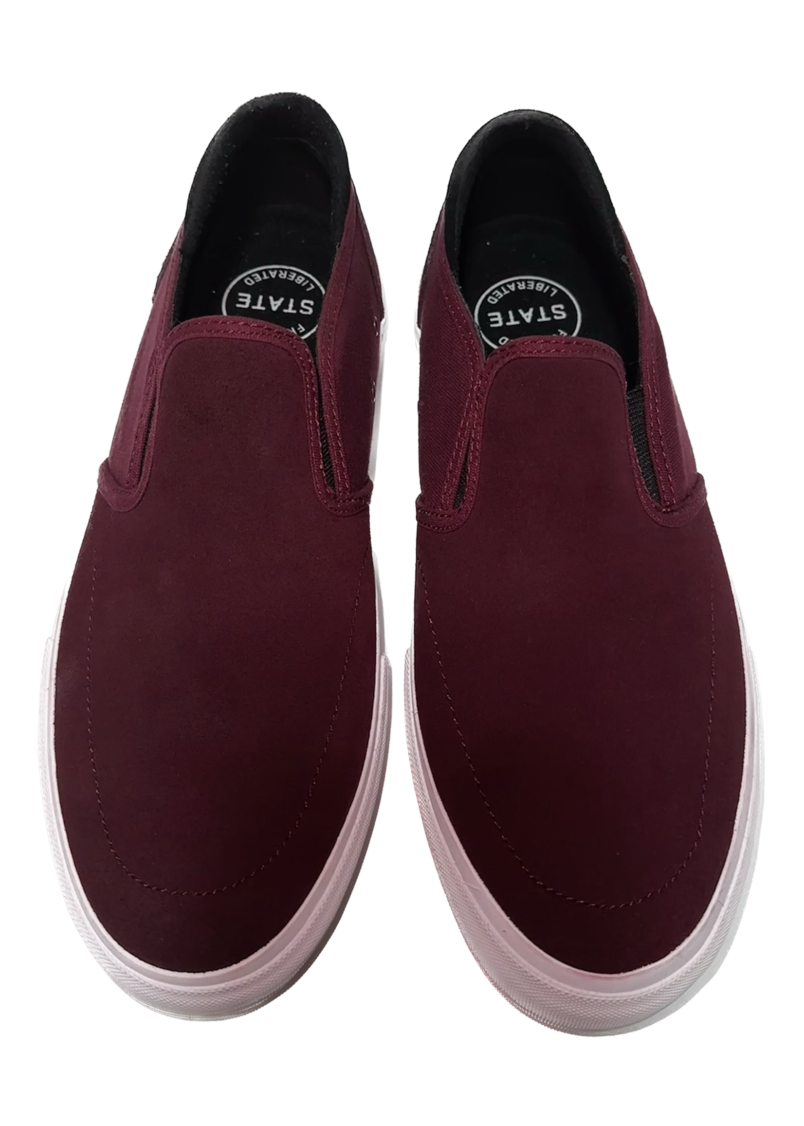 STATE FOOTWARE STATE FOOTWEAR - Keys - Slip-on Black Cherry/White Suede Size 8 USM's