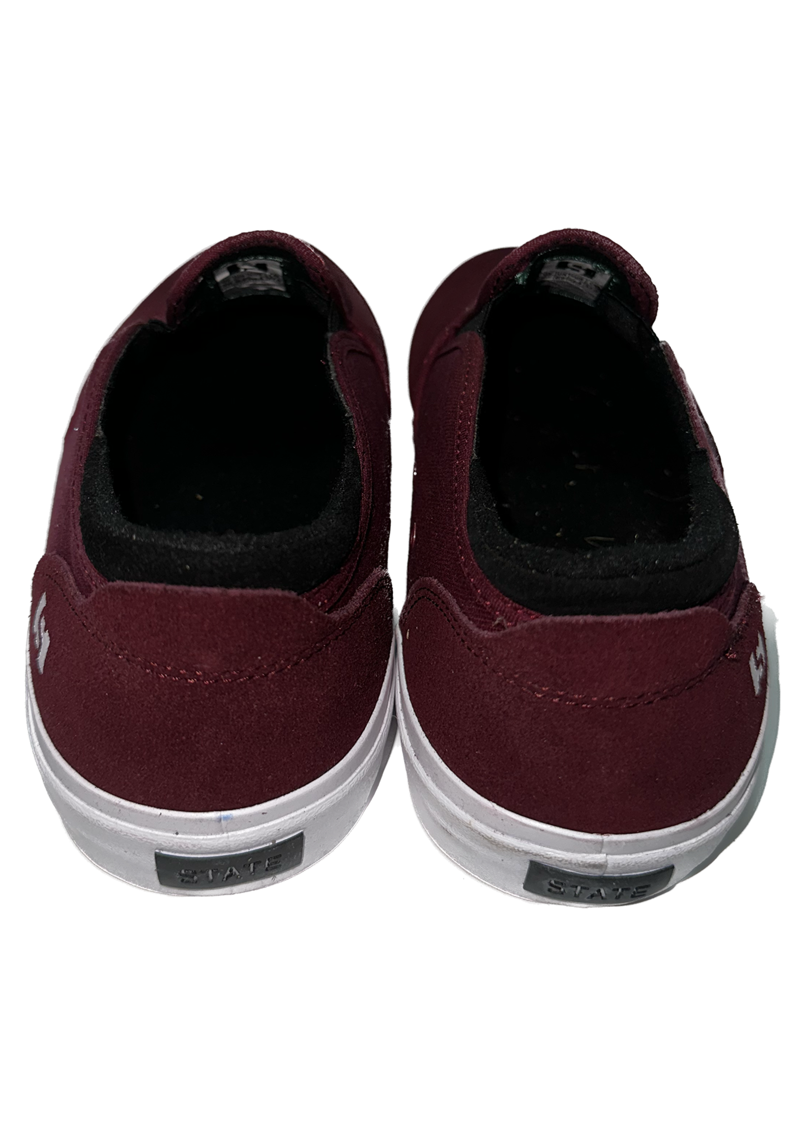 STATE FOOTWARE STATE FOOTWEAR - Keys - Slip-on Black Cherry/White Suede Size 8 USM's