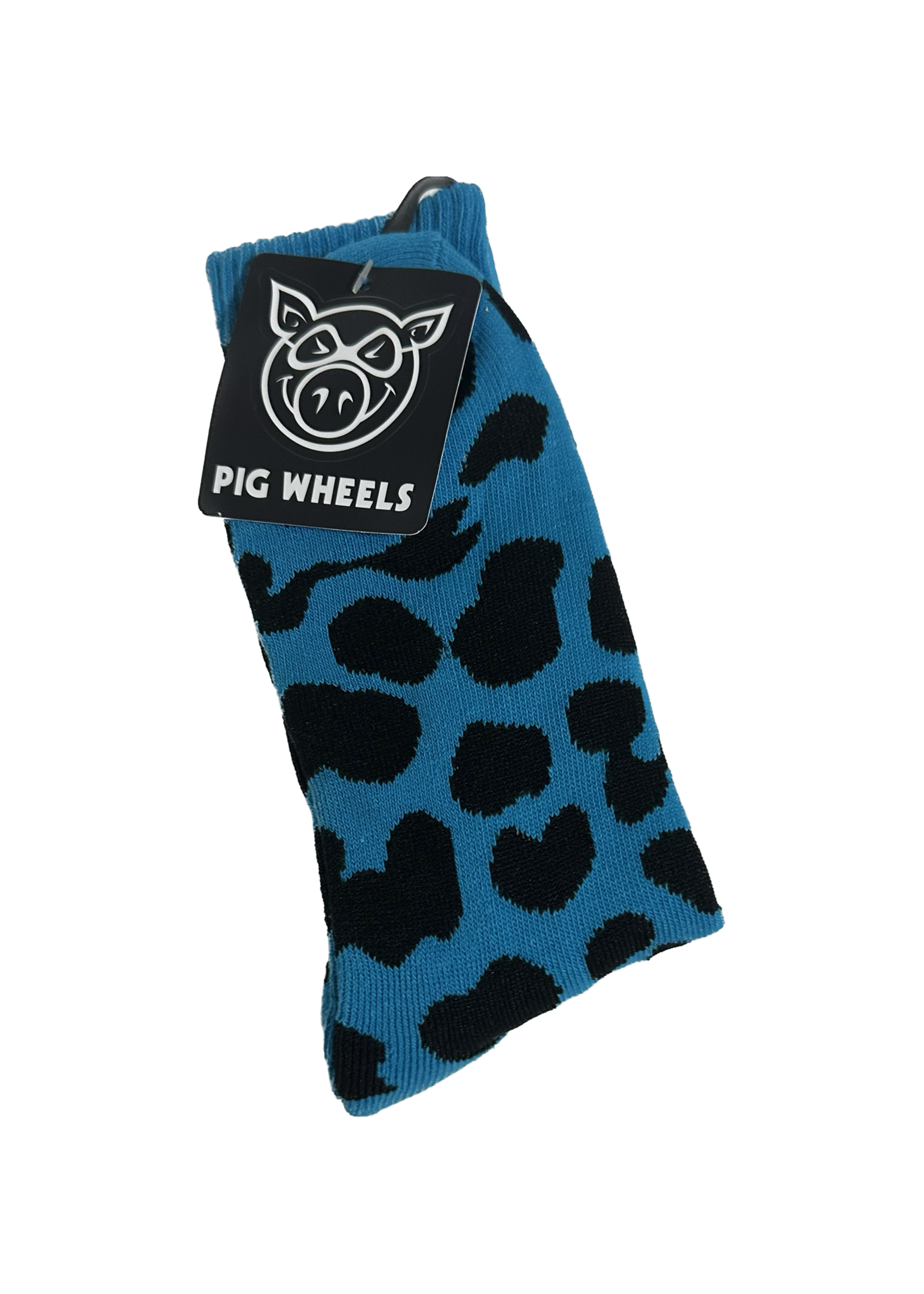 PIG WHEELS Pig Wheels - Leopard Socks - Blue/Black