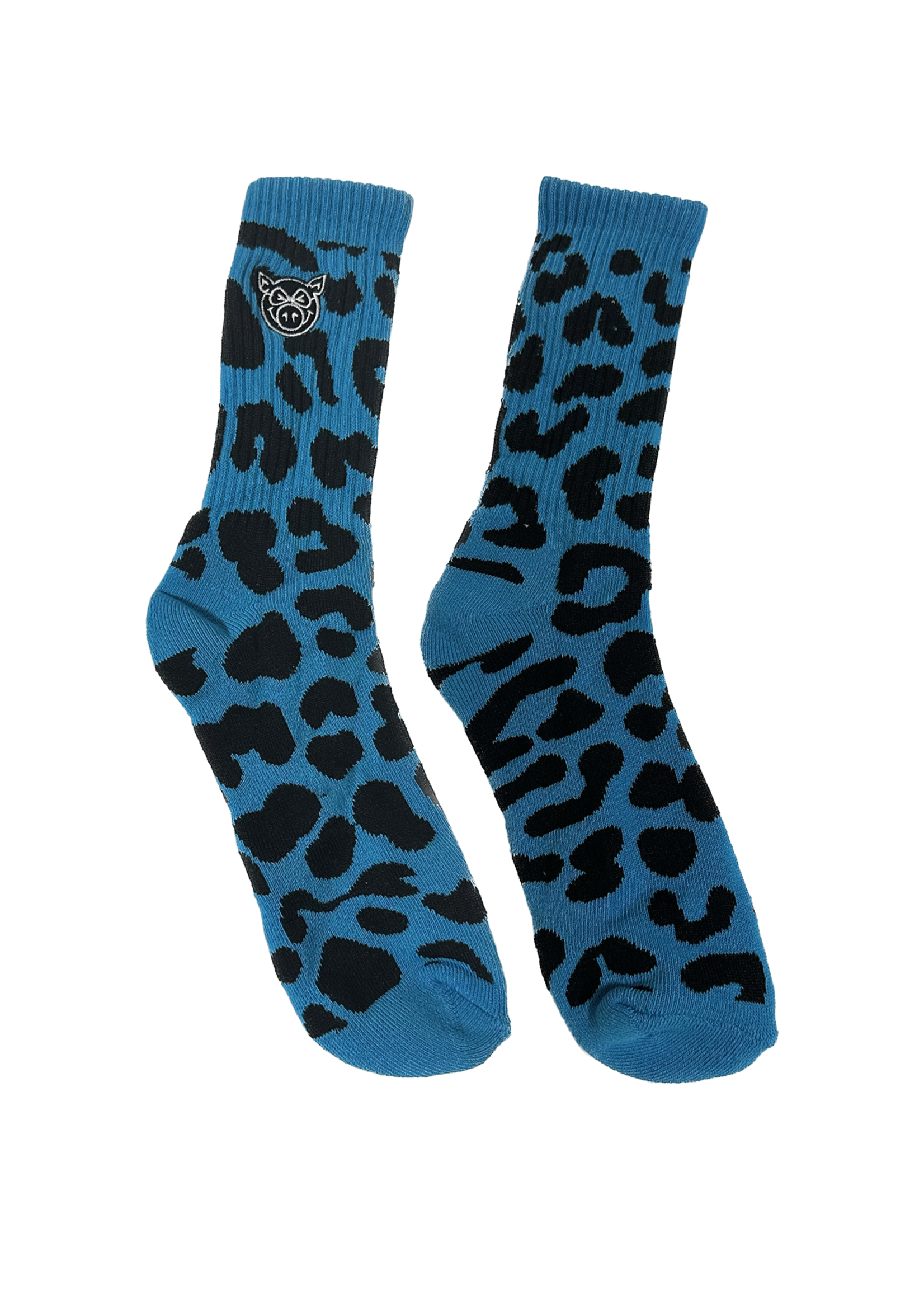 PIG WHEELS Pig Wheels - Leopard Socks - Blue/Black