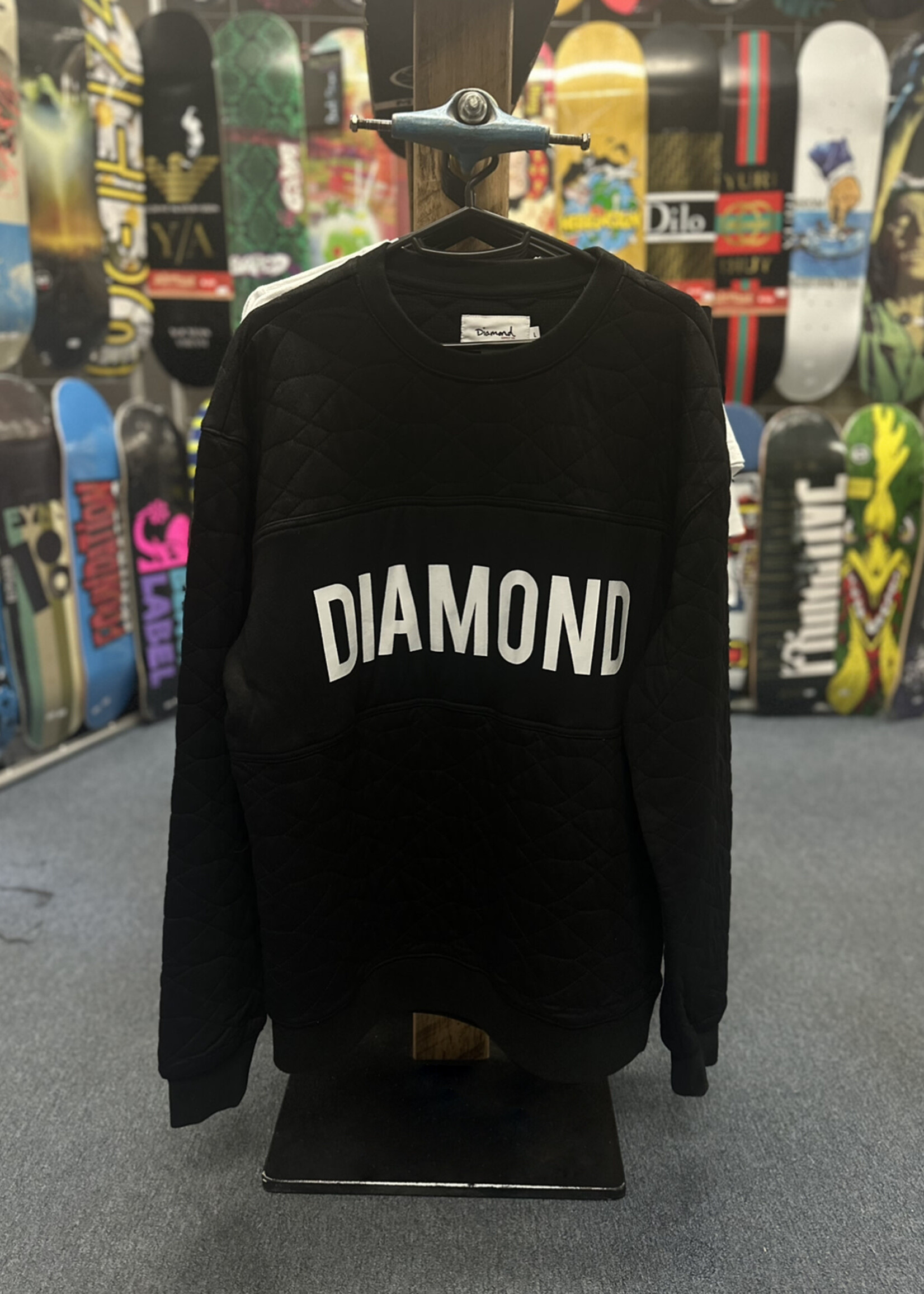 Diamond Supply Co. DIAMOND - Quilted Crew Neck Black - Large