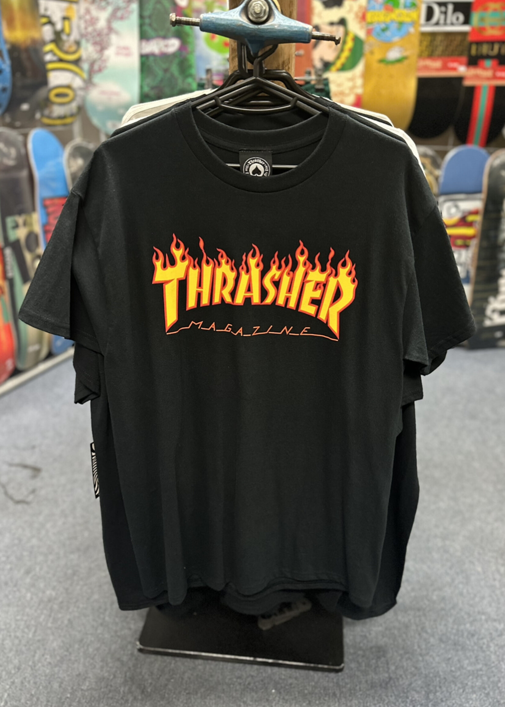 Thrasher THRASHER - Flame Script Black Tee - Medium