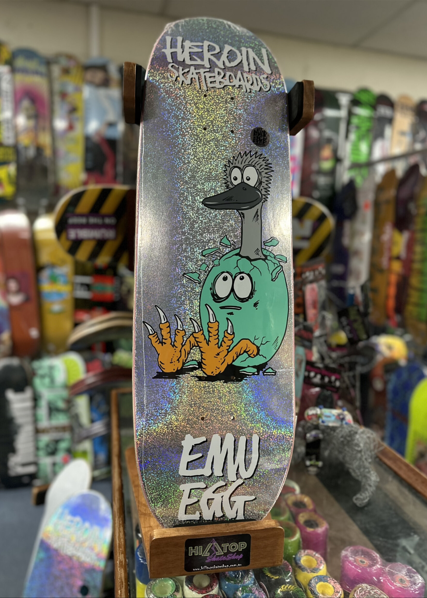 HEROIN SKATEBOARDS HEROIN SKATEBOARDS - Emu Egg Holographic Symmetrical - 9.25"