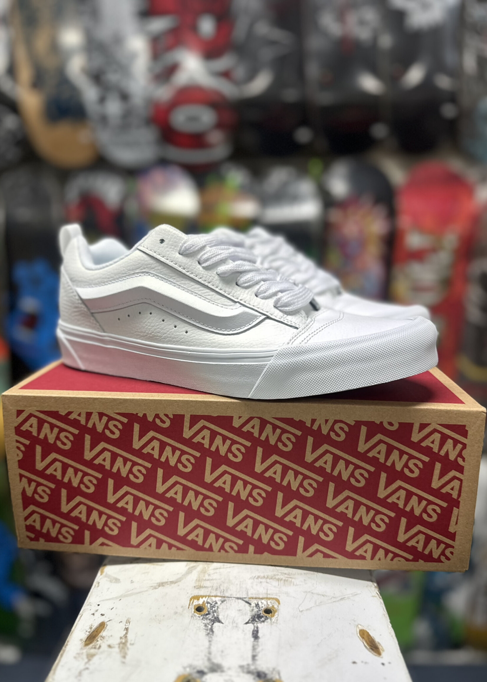 VANS Knu Skool Leather True White 9 US Men 10.5 US Women Hilltop Skateshop