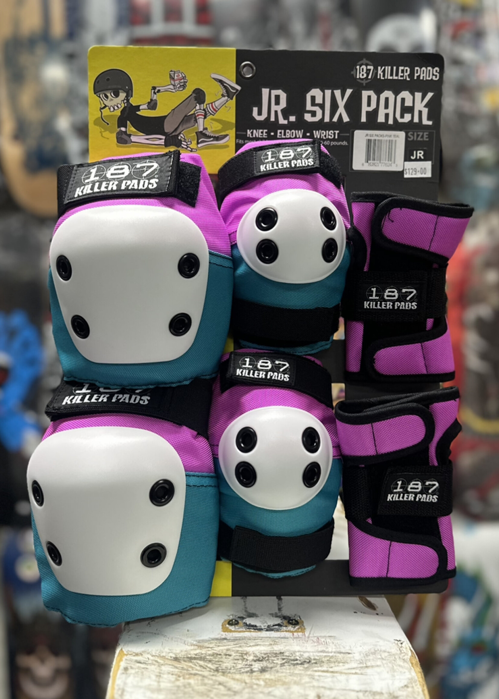 187 KILLER PADS 187 KILLER PADS - Six Pack Pink/Teal - Junior