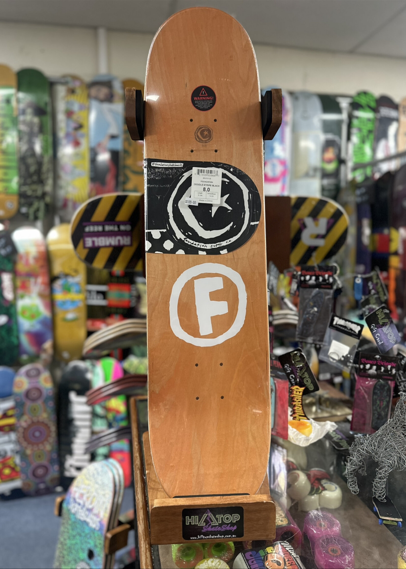 Foundation Skateboards FOUNDATION - Doodle Stripe - Black 8.0"