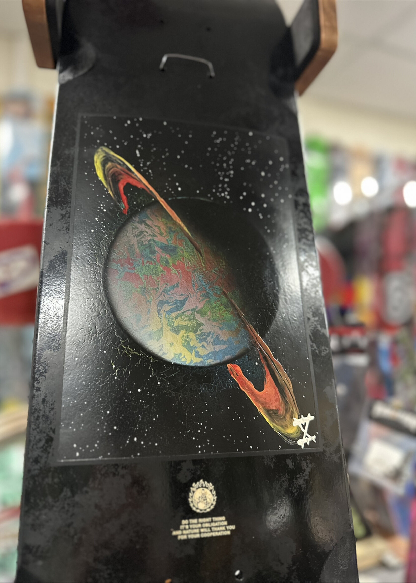 GLOBE GLOBE - Chisel Deck Black Hand Painted Planet- 8.25" (Gripped)