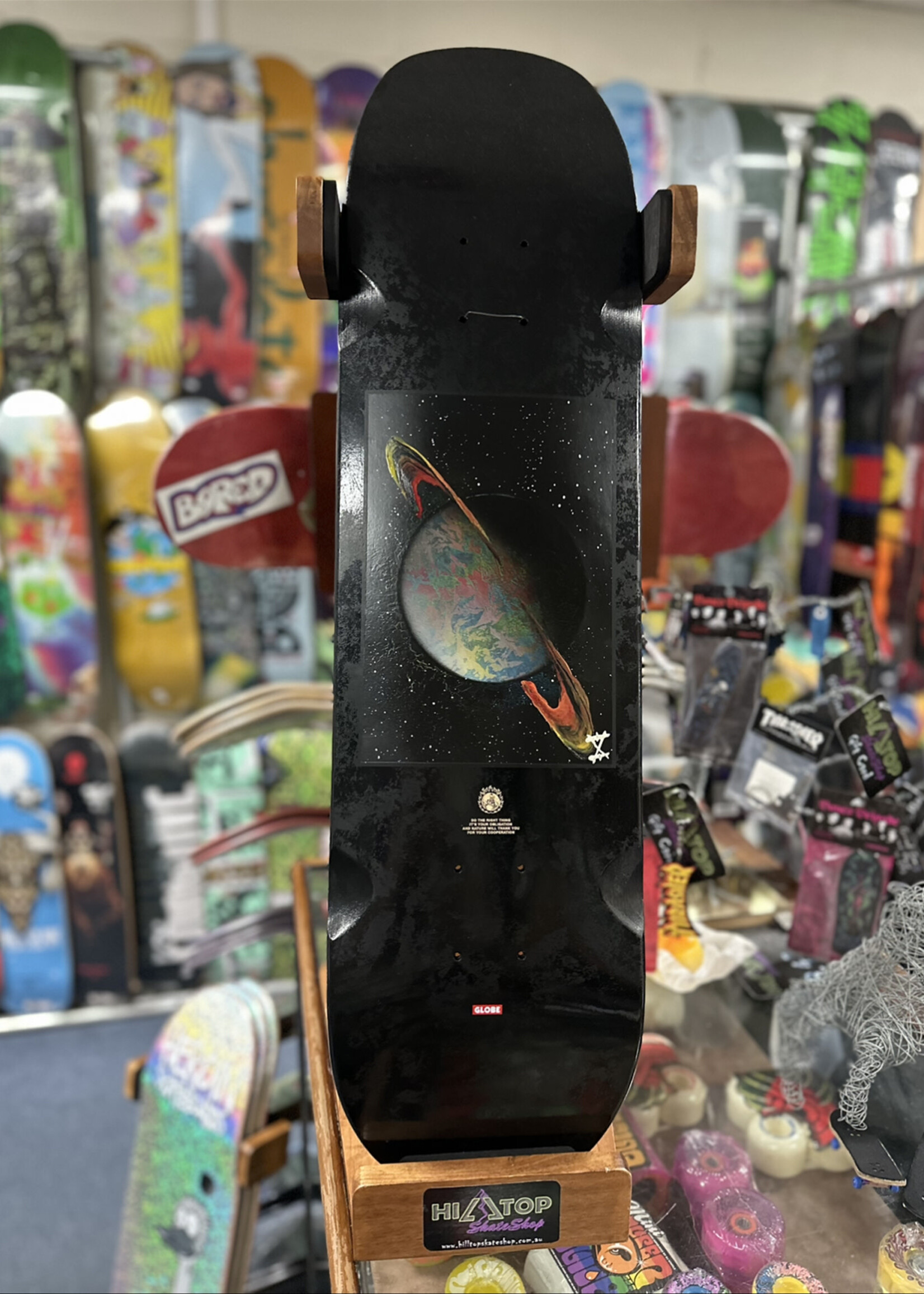 GLOBE GLOBE - Chisel Deck Black Hand Painted Planet- 8.25" (Gripped)