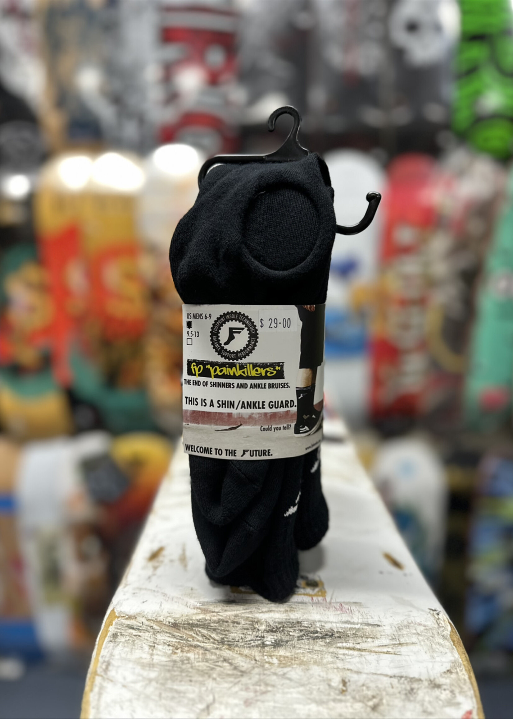 FOOTPRINT FP Painkiller Socks Knee Hi Black Hilltop Skateshop
