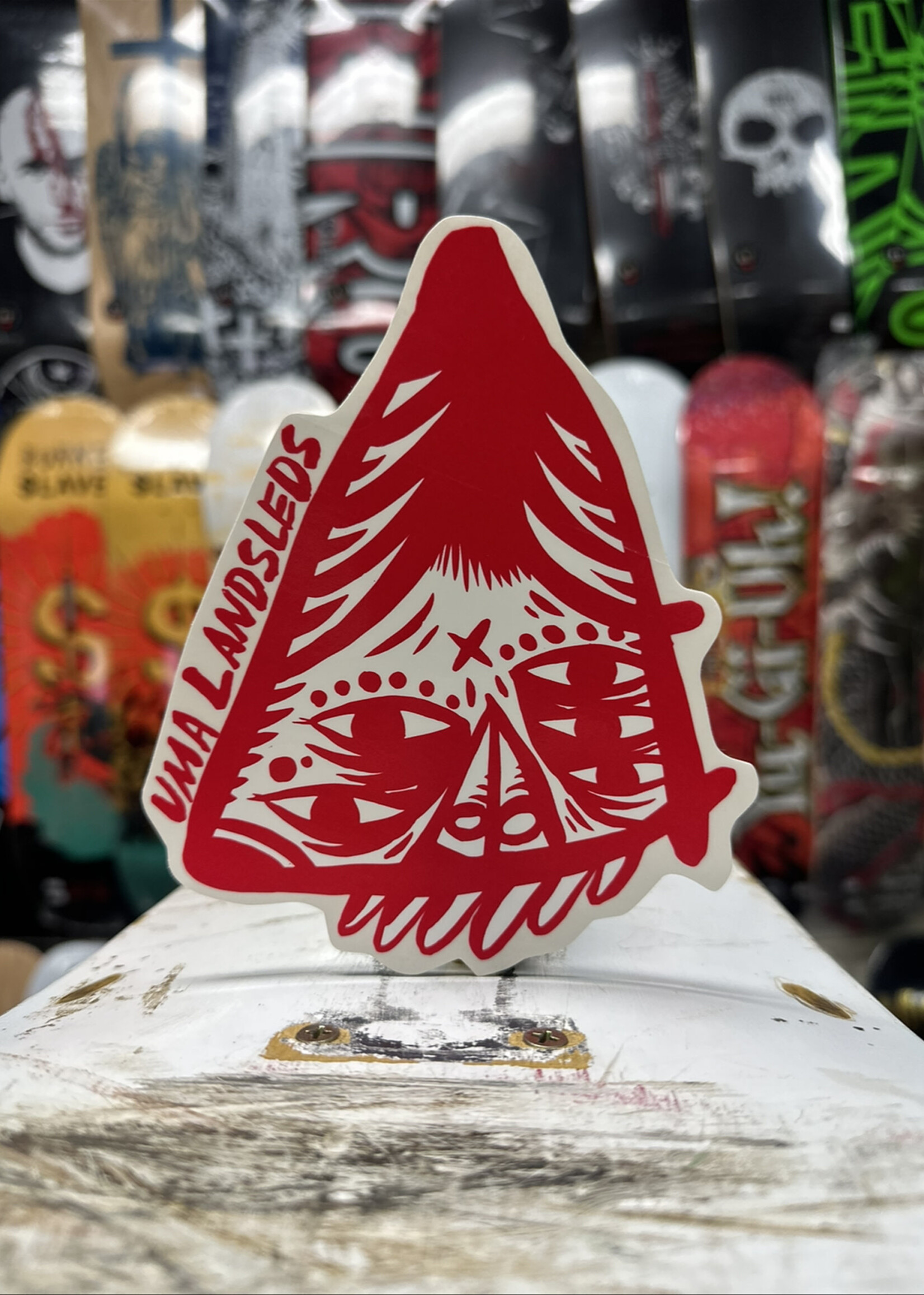 Uma Landsleds UMA LANDSLEDS - Cone Head Sticker Red - 6"