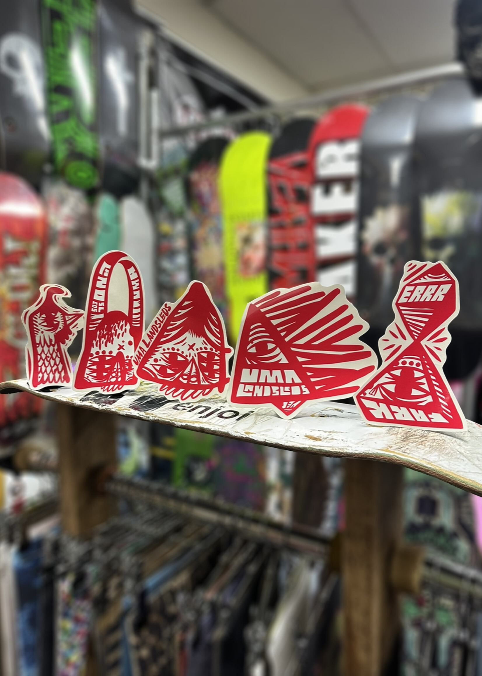 Uma Landsleds UMA LANDSLEDS - Large Red Sticker Bundle - 5 Pack