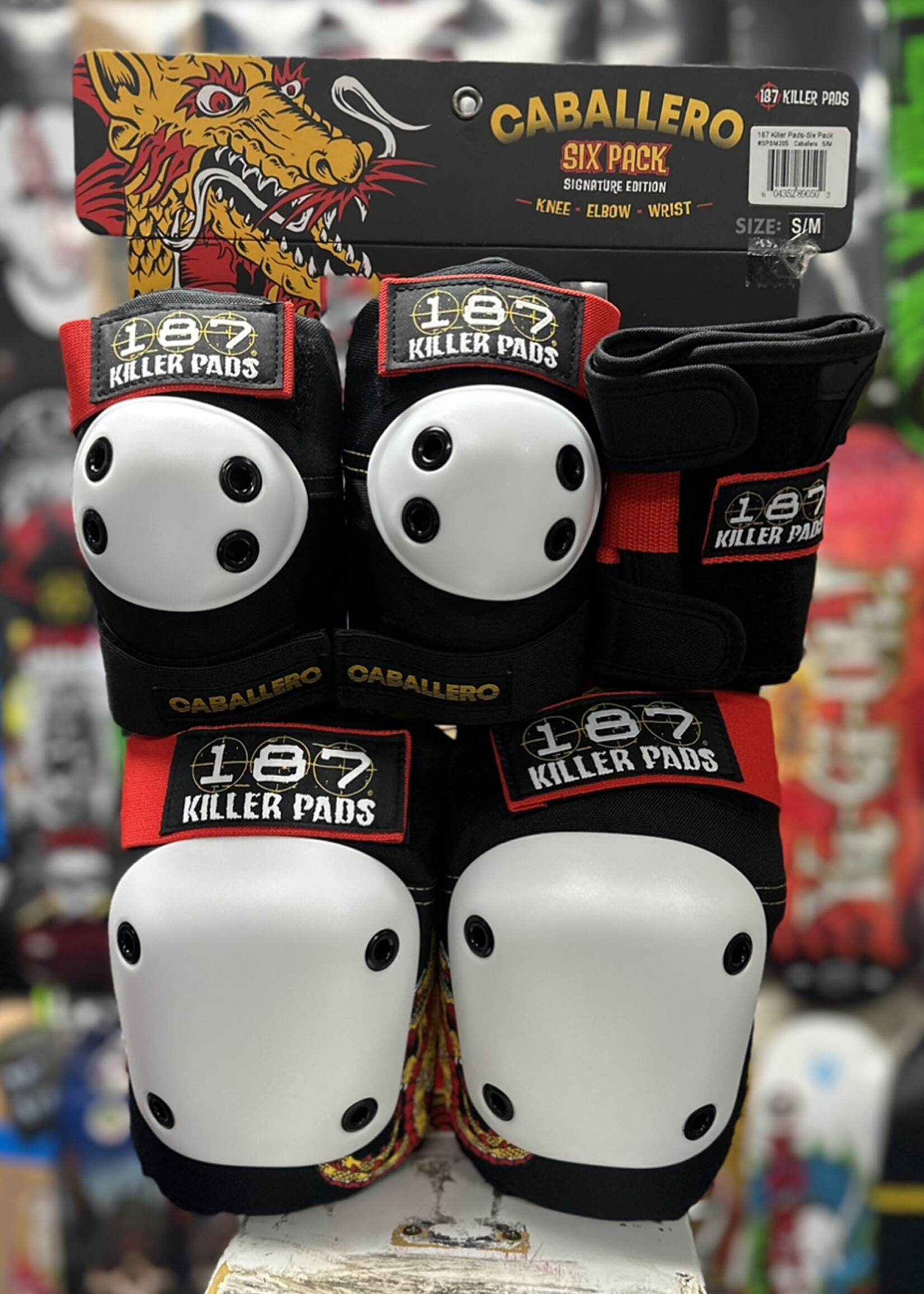 187 6-Pack Pad Set - BLACK | Pigeon's Roller Skate Shop