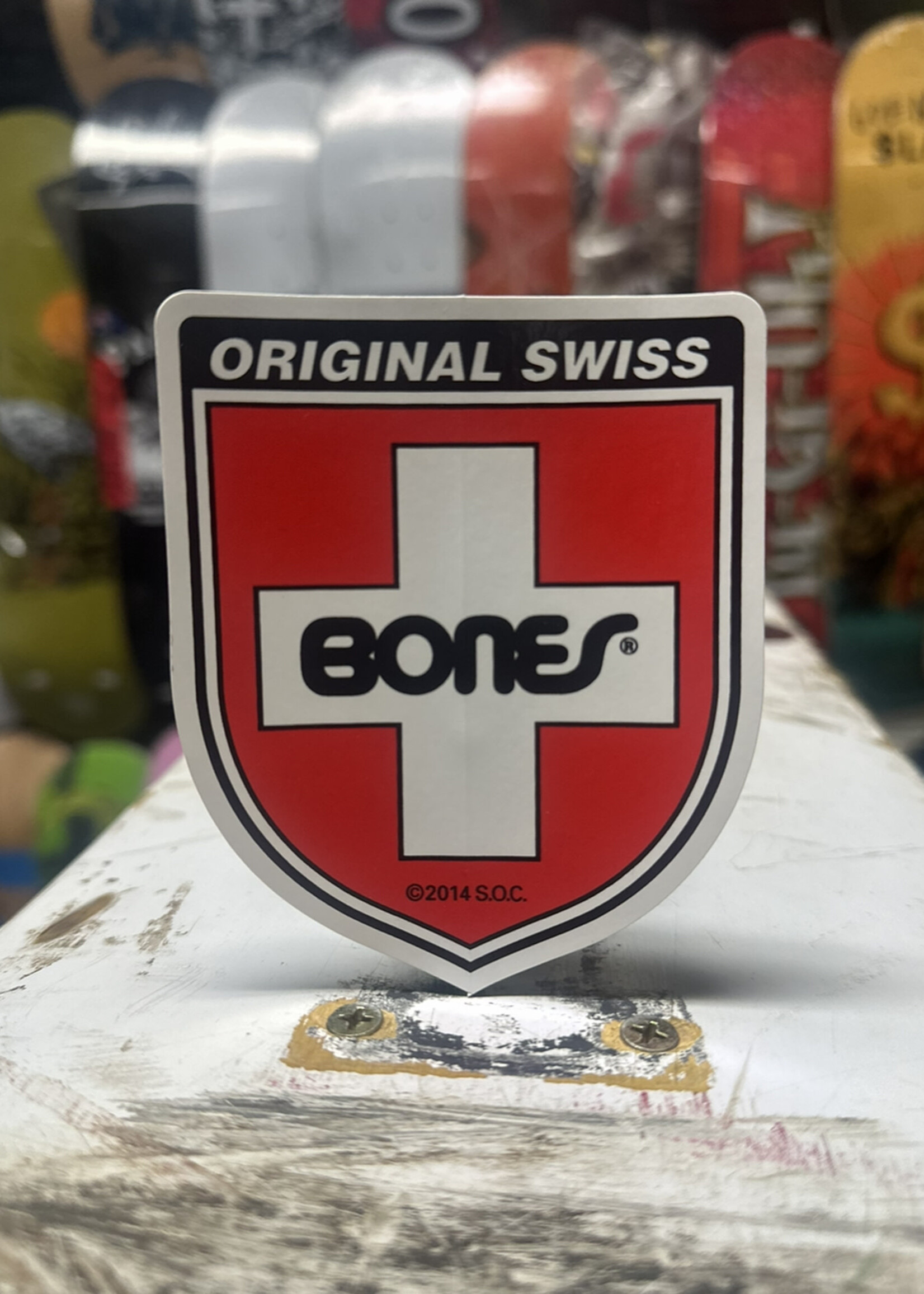 BONES BONES - Swiss Shield Sticker - 9.8cm