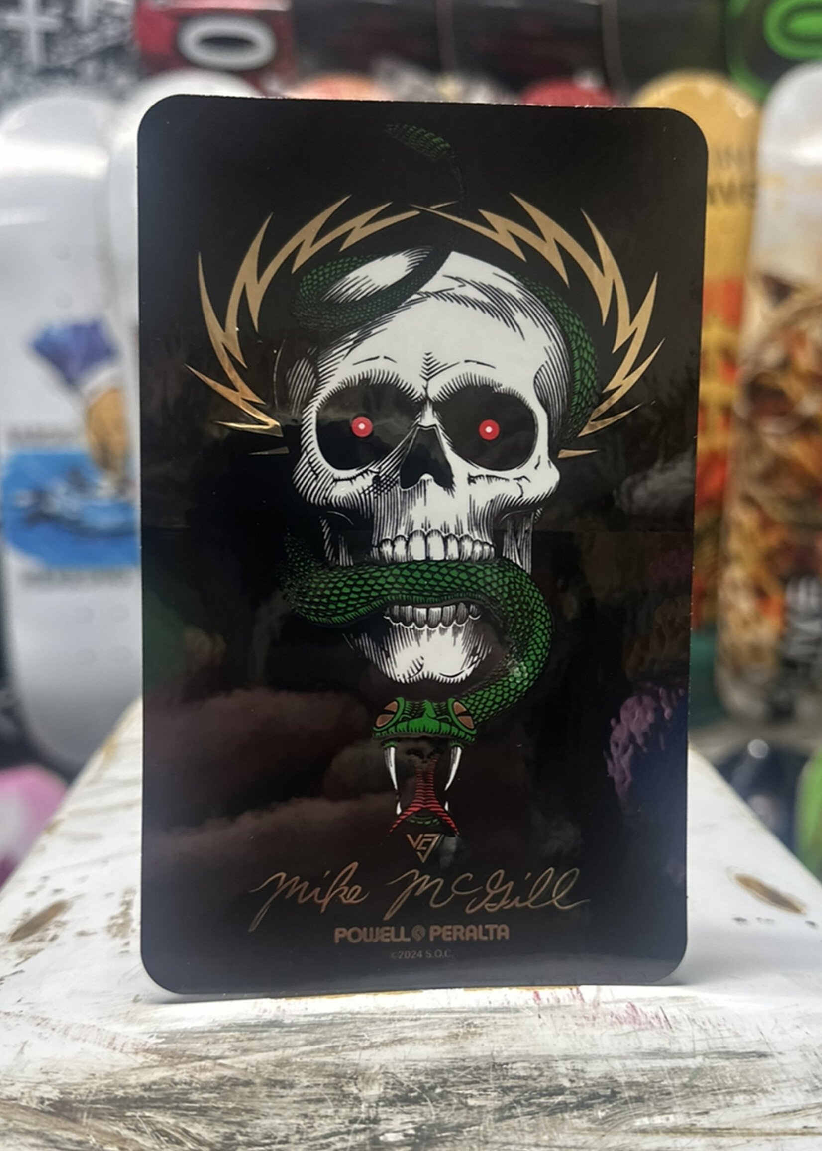 Powell Peralta POWELL PERALTA - Mike McGill McTwist 40th Anniversary Gold/Black Sticker - 6"