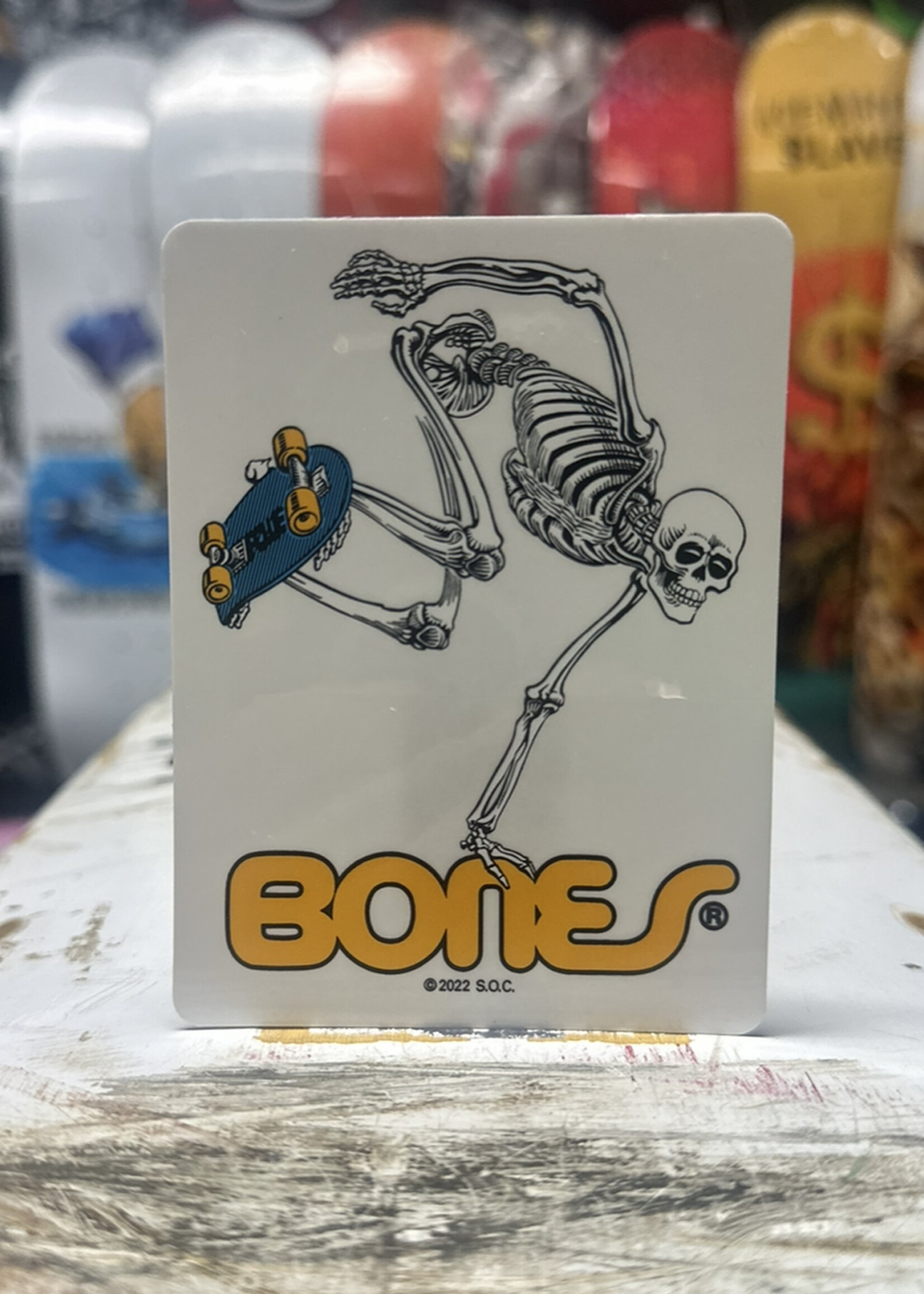 BONES BONES - Skate Skeleton Sticker - 4"