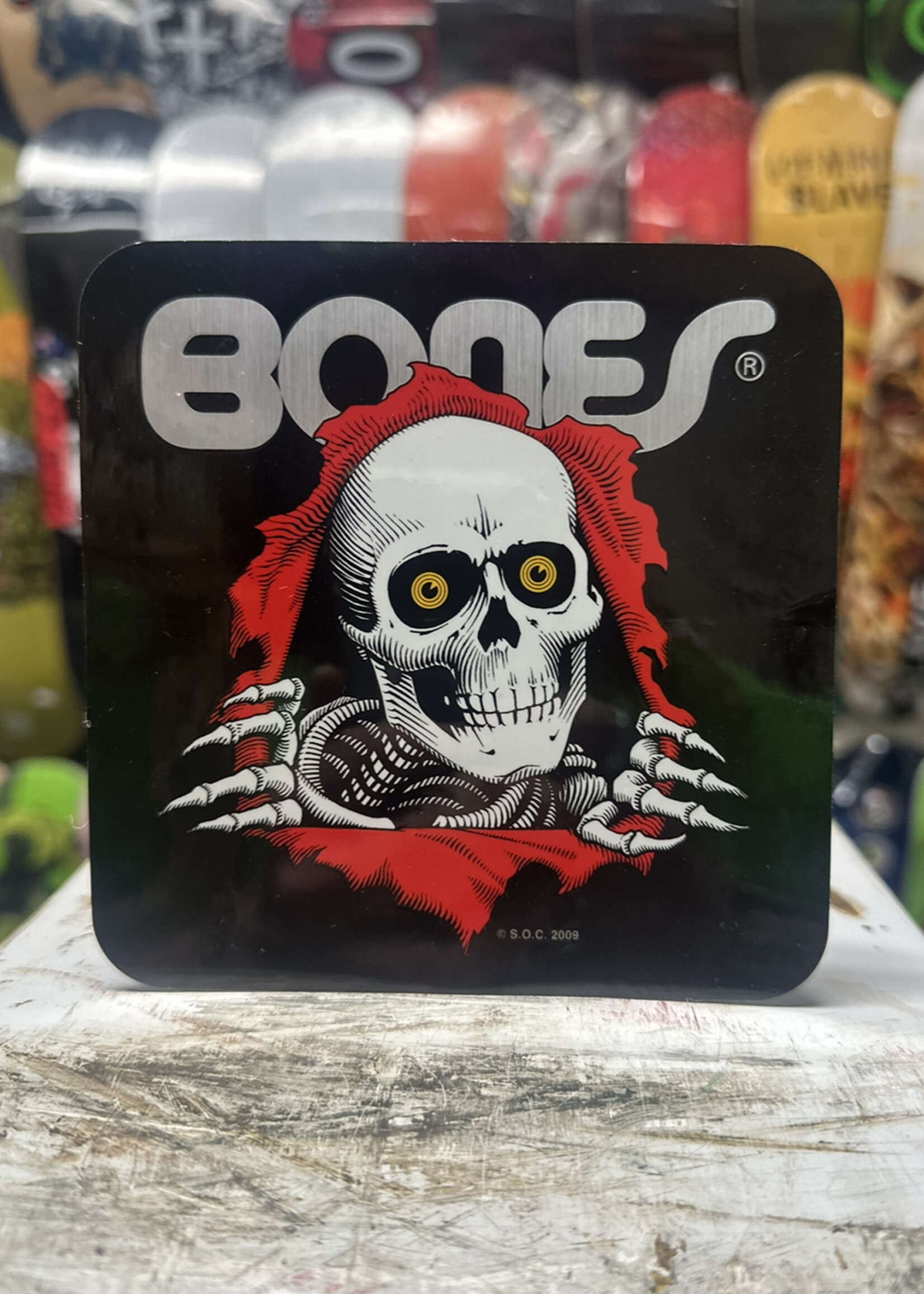 Powell Peralta BONES - Ripper Bumper Sticker Black/Blushed Alloy - 5"